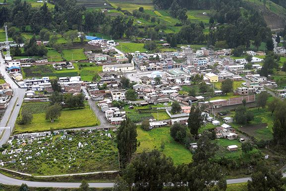 Vista panorámica de la parroquia Cebadas, Chimborazo